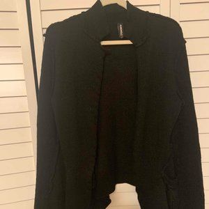 Rundholz black boiled wool women's cardigan